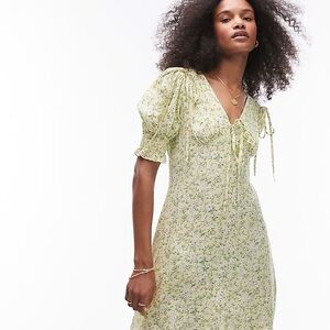 Floral Green Dress • TopShop • Size 10
